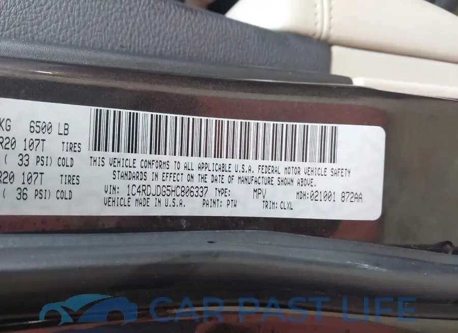 1C4RDJDG5HC806337# 9