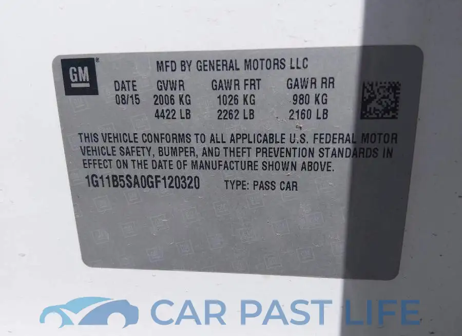 1G11B5SA0GF120320# 9