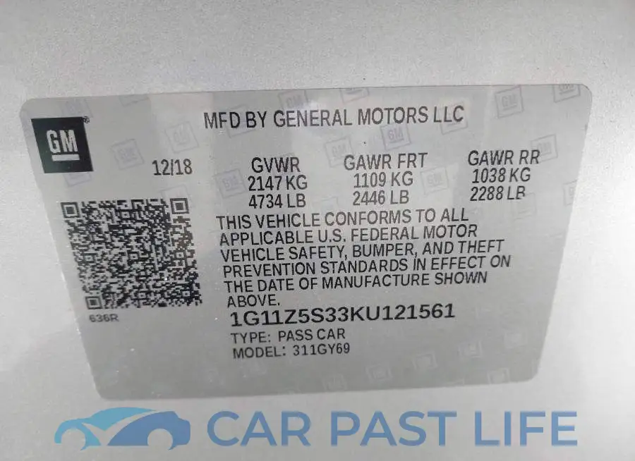 1G11Z5S33KU121561# 9