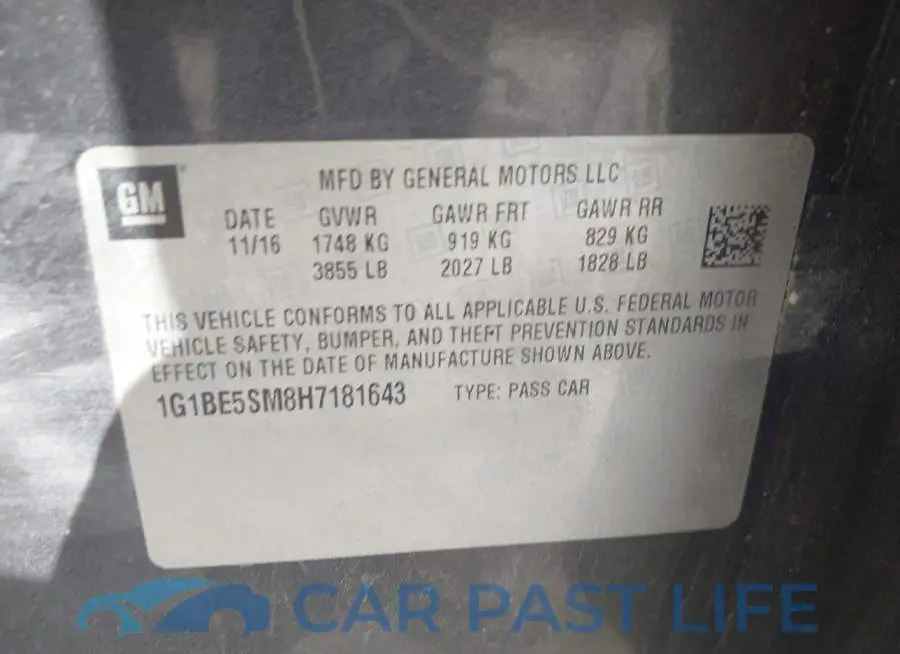 1G1BE5SM8H7181643# 9