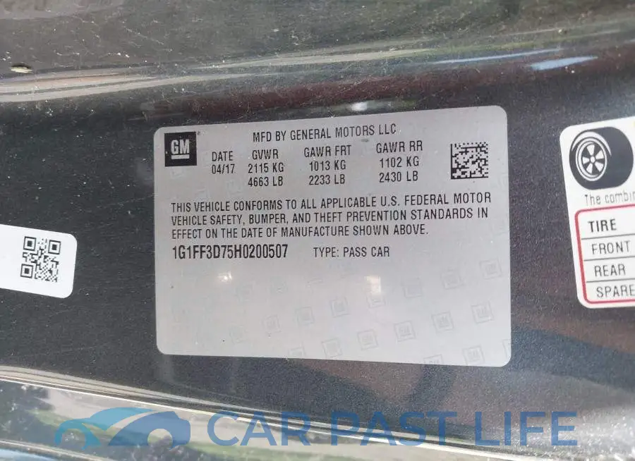 1G1FF3D75H0200507# 9