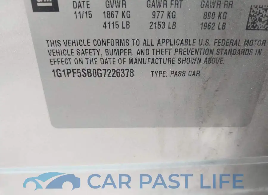 1G1PF5SB0G7226378# 9
