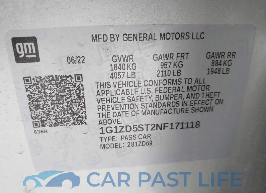 1G1ZD5ST2NF171118# 9