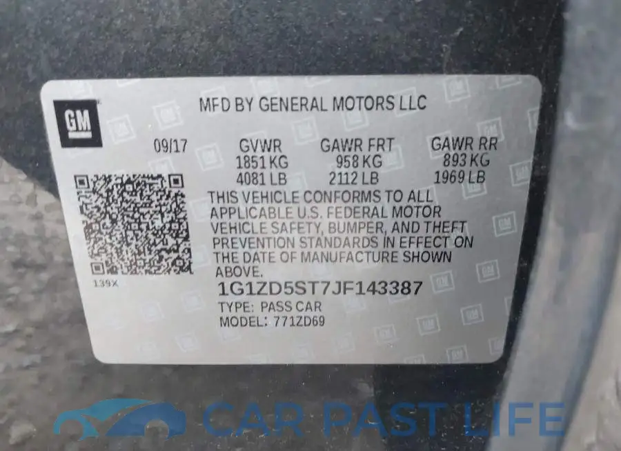 1G1ZD5ST7JF143387# 9