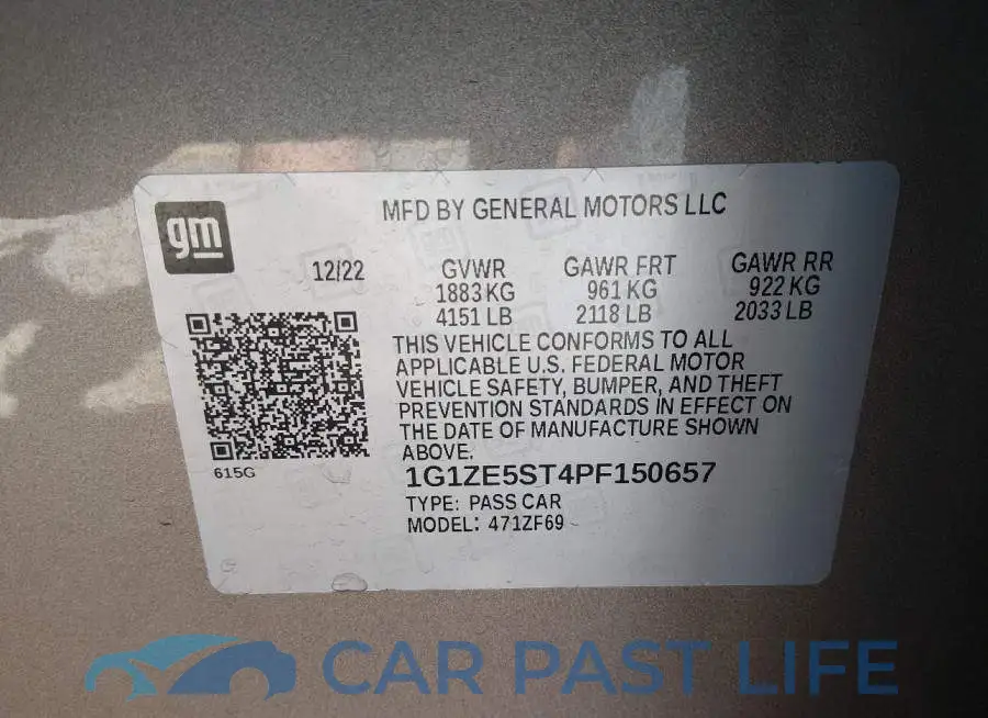 1G1ZE5ST4PF150657# 9