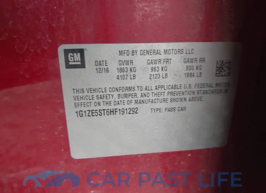 1G1ZE5ST6HF191292# 9