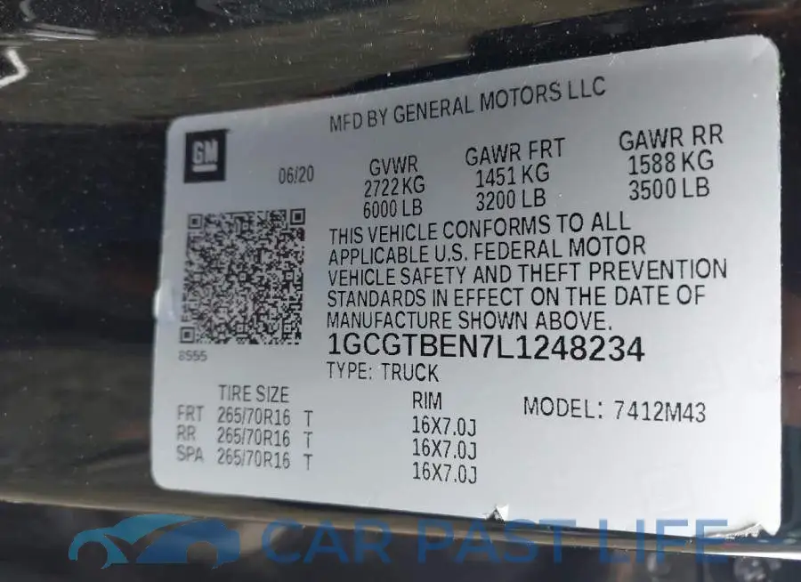 1GCGTBEN7L1248234# 9