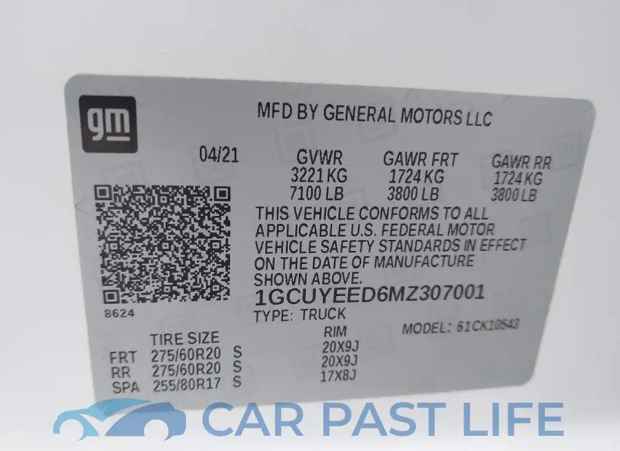 1GCUYEED6MZ307001# 9