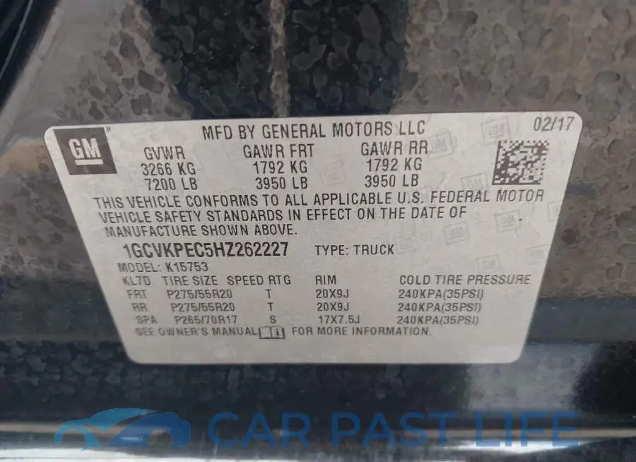 1GCVKPEC5HZ262227# 9