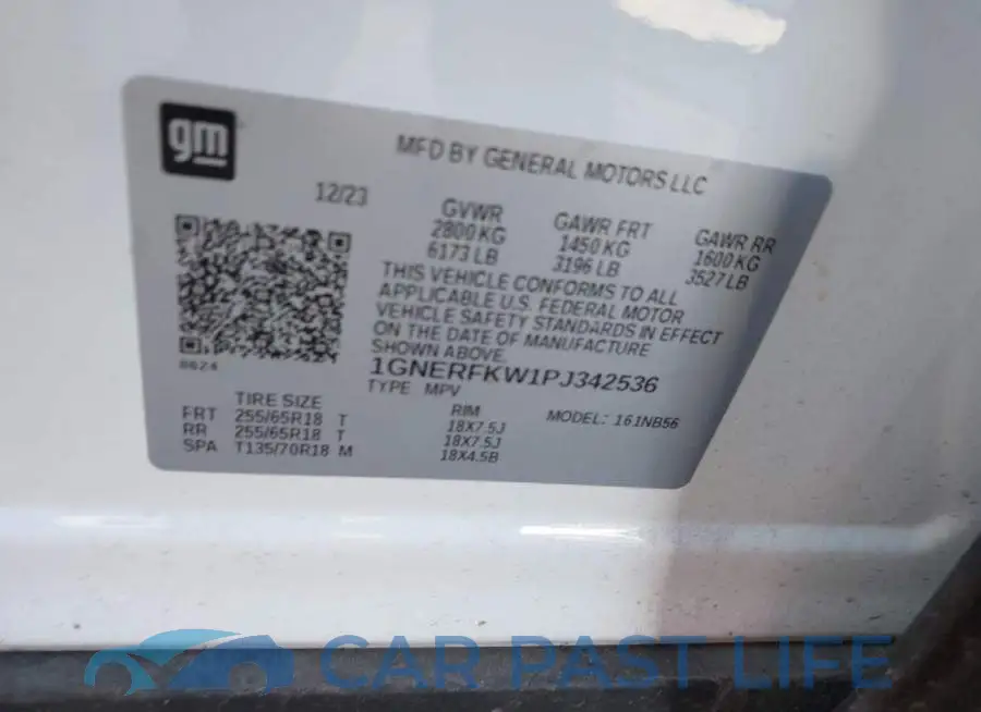 1GNERFKW1PJ342536# 9