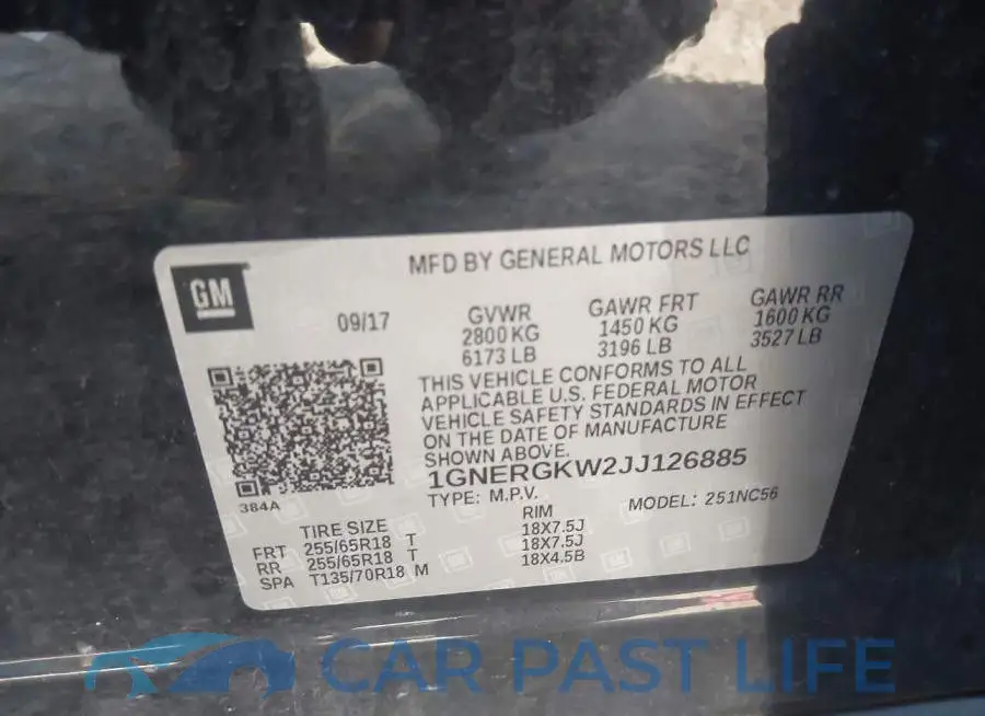 1GNERGKW2JJ126885# 9