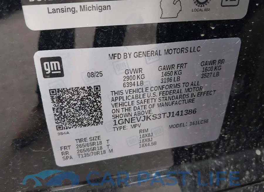1GNEVJKS3TJ141386# 9