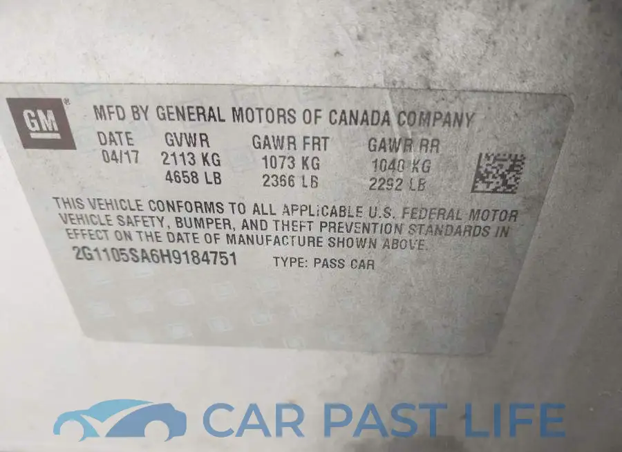 2G1105SA6H9184751# 9