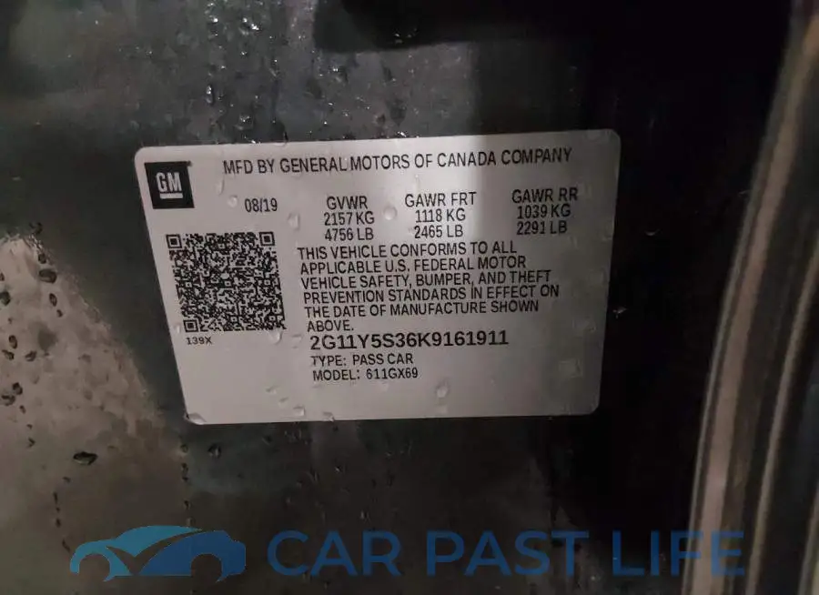 2G11Y5S36K9161911# 9