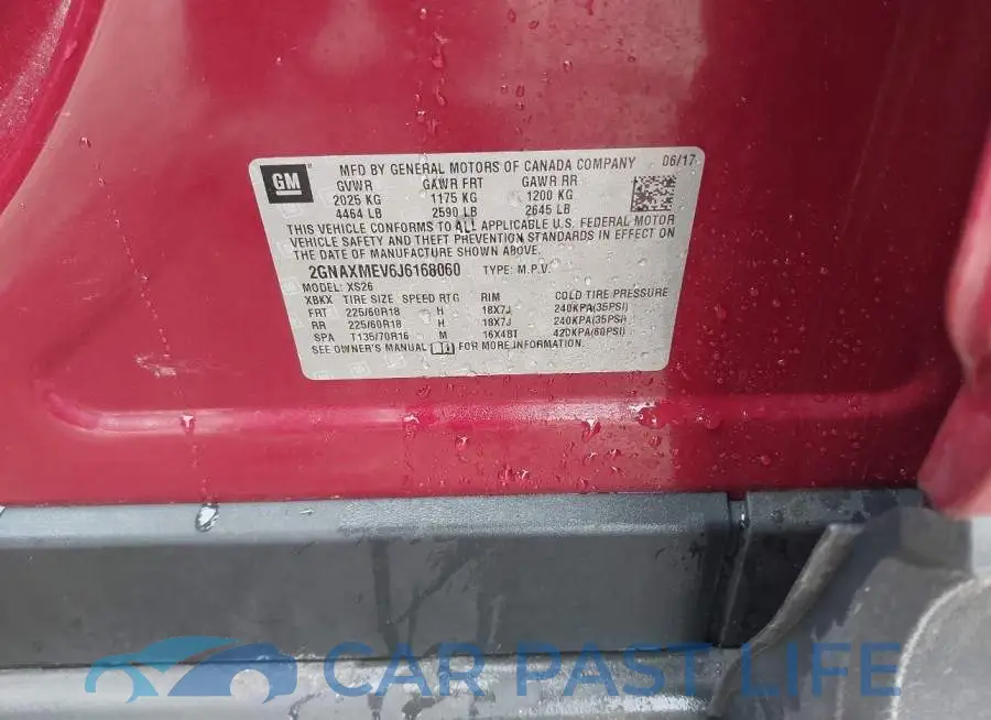 2GNAXMEV6J6168060# 9