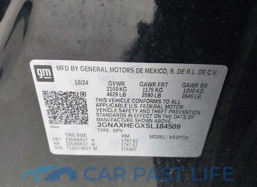 3GNAXHEGXSL184509# 9