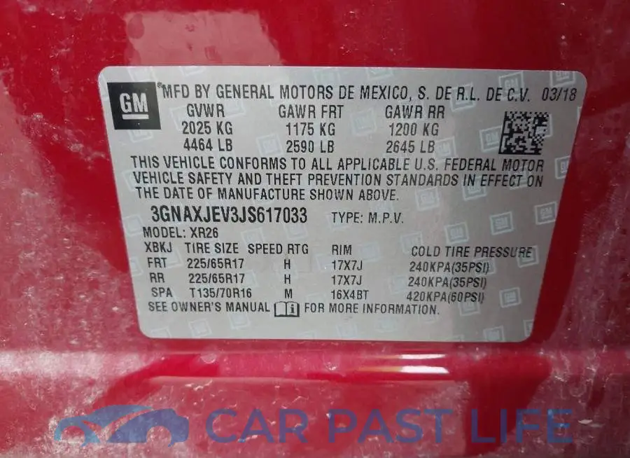 3GNAXJEV3JS617033# 9