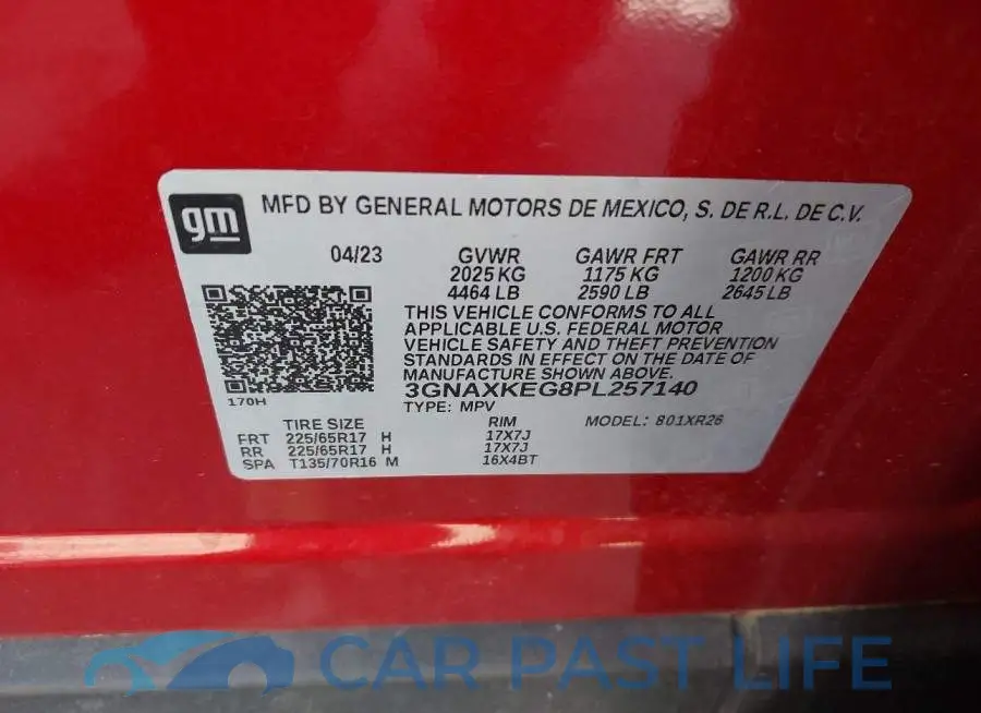 3GNAXKEG8PL257140# 9