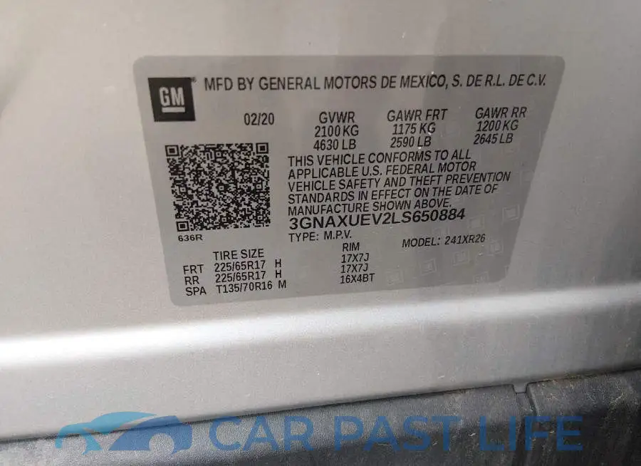 3GNAXUEV2LS650884# 9