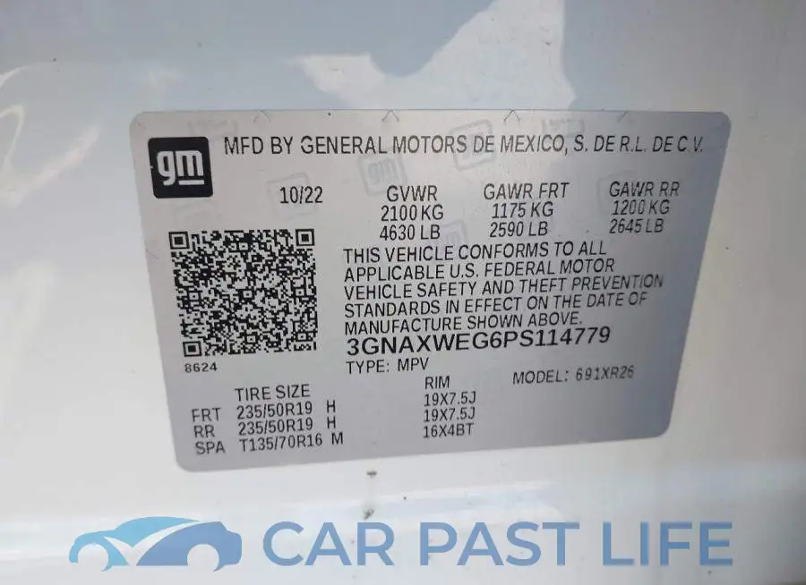 3GNAXWEG6PS114779# 9