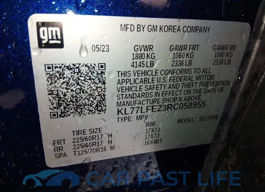 KL77LFE23RC058955# 9