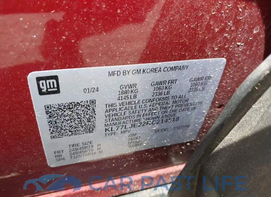 KL77LJE22RC214518# 9