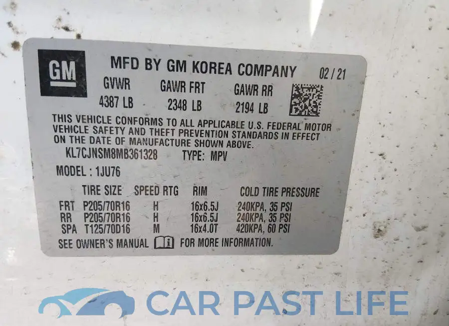 KL7CJNSM8MB361328# 9