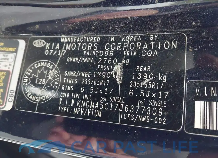 KNDMA5C17J6377309# 9