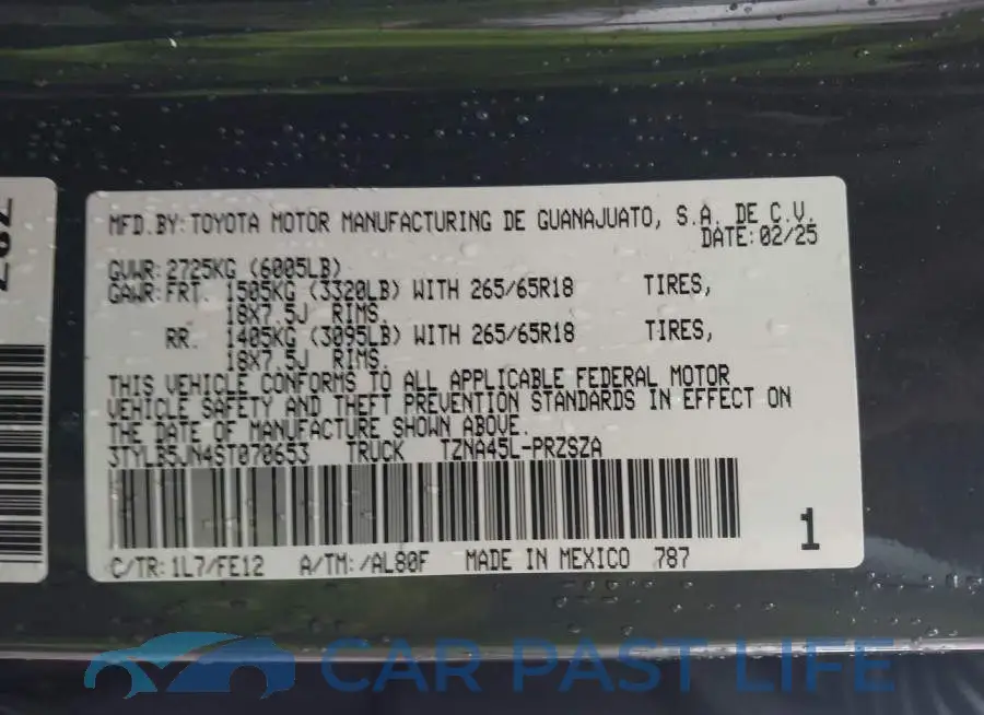 3TYLB5JN4ST070653# 9
