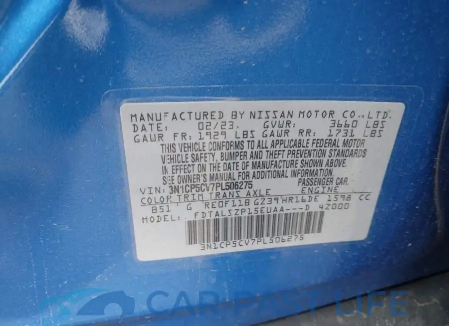 3N1CP5CV7PL506275# 9