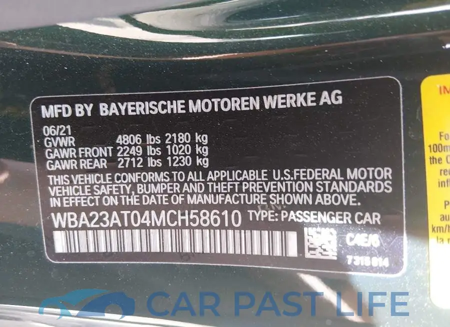 WBA23AT04MCH58610# 9