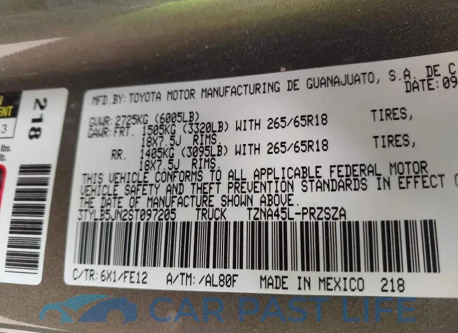 3TYLB5JN2ST097205# 9