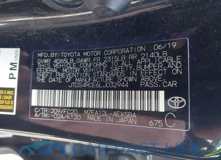 JTDS4RCE6LJ032944# 9