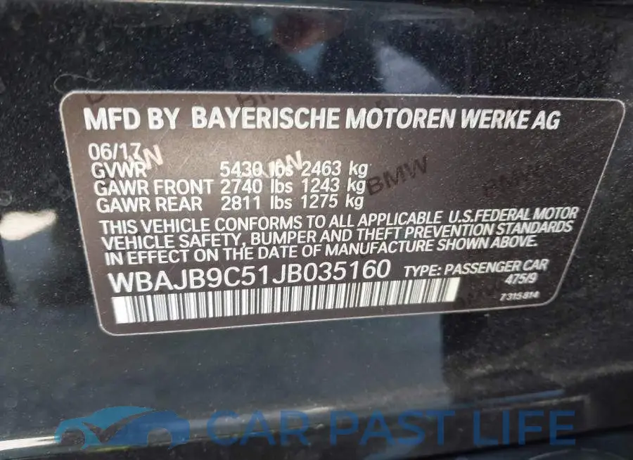 WBAJB9C51JB035160# 9