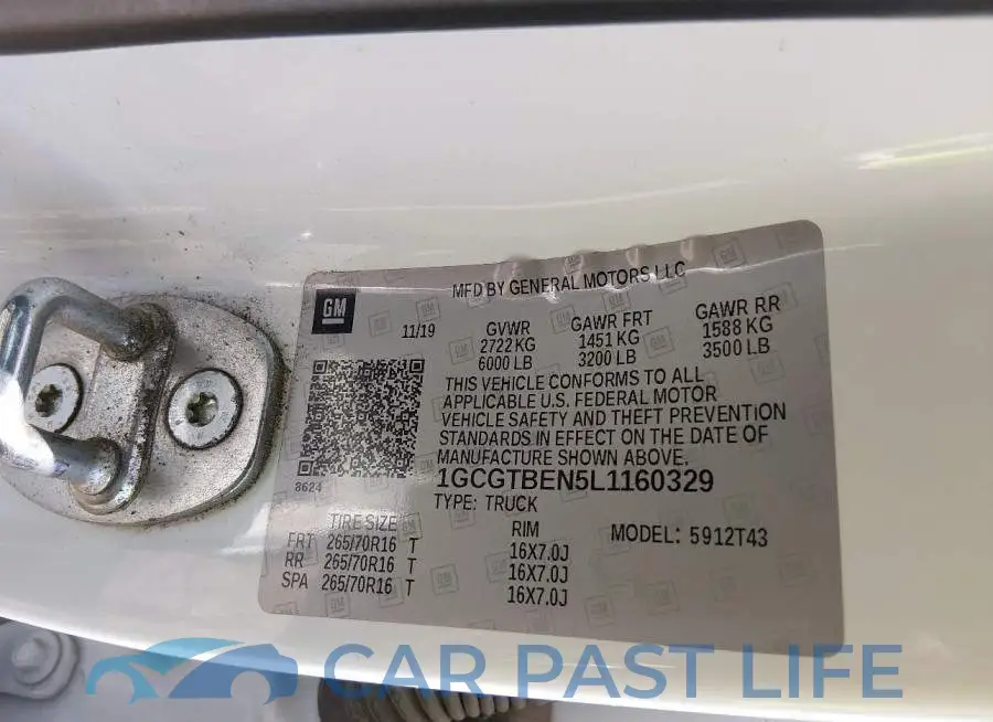 1GCGTBEN5L1160329# 9