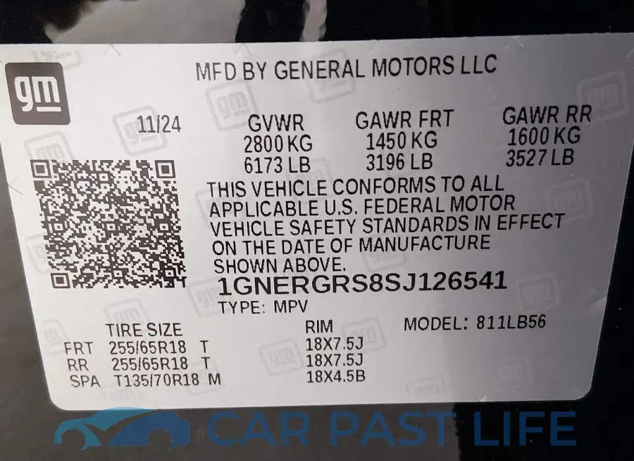 1GNERGRS8SJ126541# 9