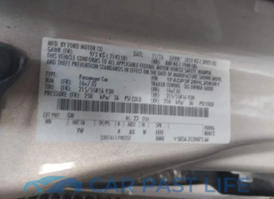 1FADP3F28HL208361# 9