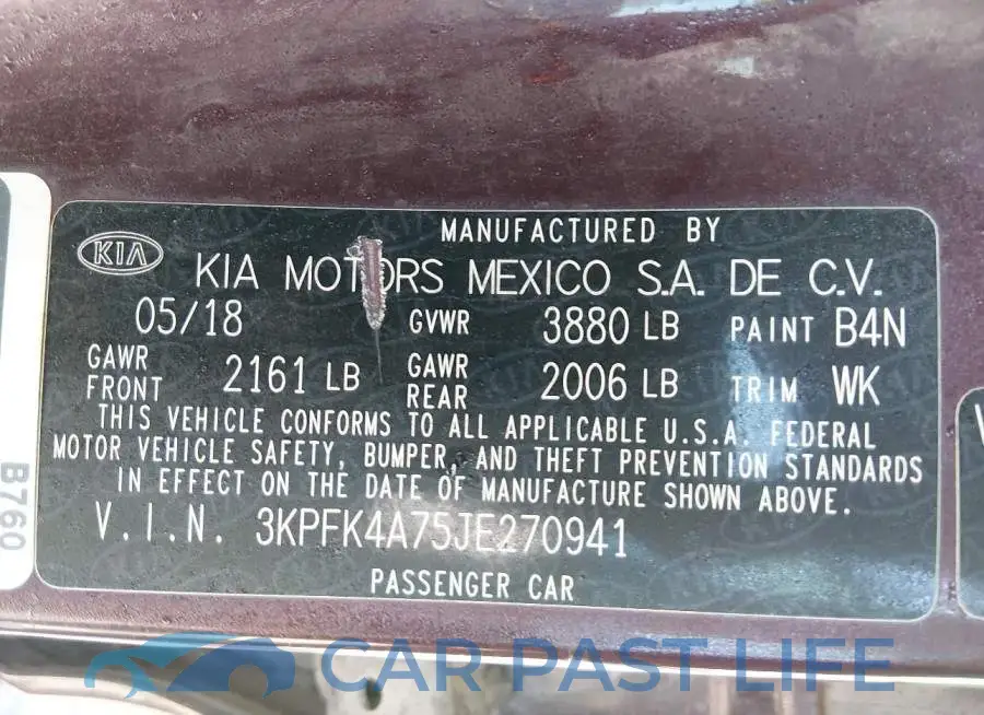 3KPFK4A75JE270941# 9