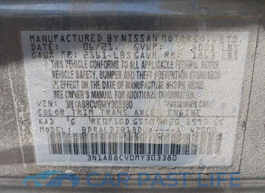 3N1AB8CV0MY303380# 9