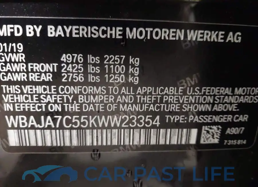WBAJA7C55KWW23354# 9