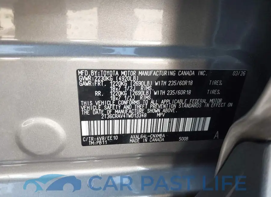 2T36CRAV4TW013348# 9