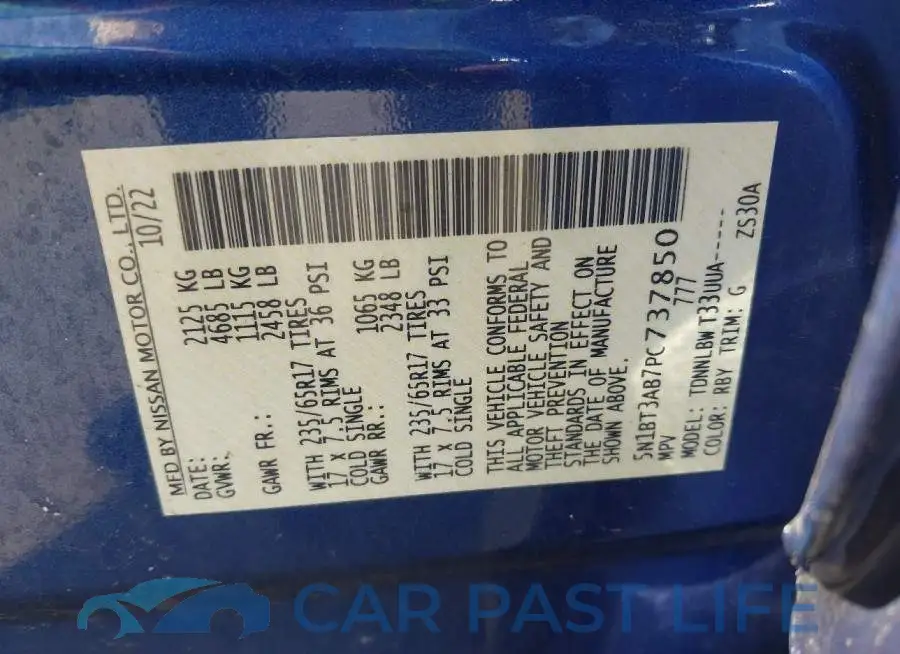 5N1BT3AB7PC737850# 9