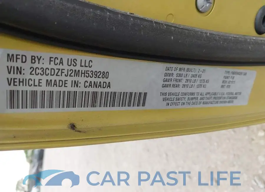 2C3CDZFJ2MH539280# 9