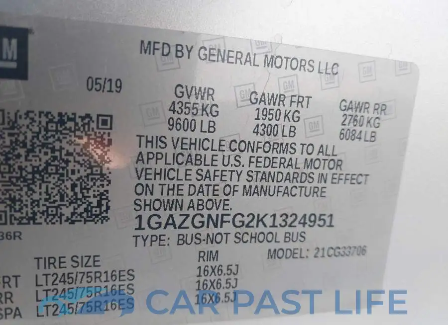 1GAZGNFG2K1324951# 9