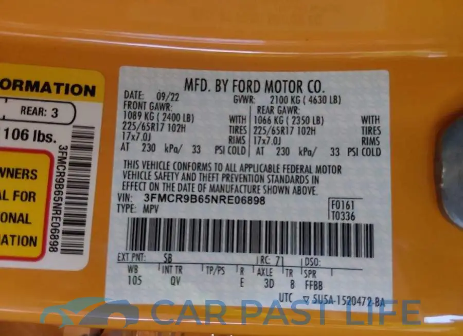 3FMCR9B65NRE06898# 9