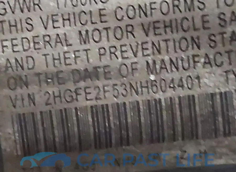 2HGFE2F53NH604401# 9