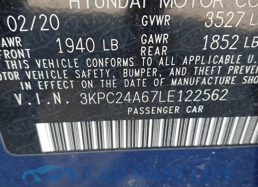 3KPC24A67LE122562# 9