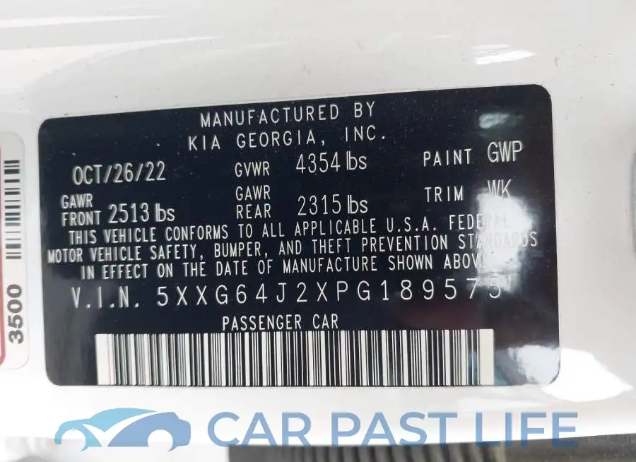 5XXG64J2XPG189575# 9