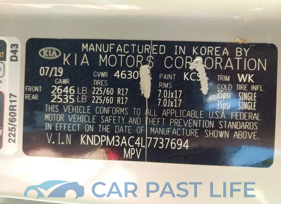 KNDPM3AC4L7737694# 9