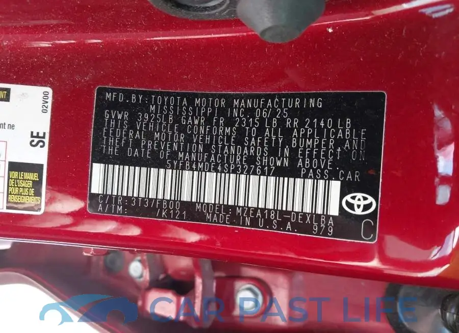 5YFB4MDE4SP327617# 9